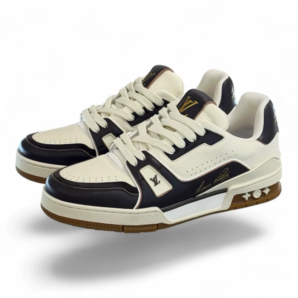 LOUIS VUITTON lv trainer sneaker white and black