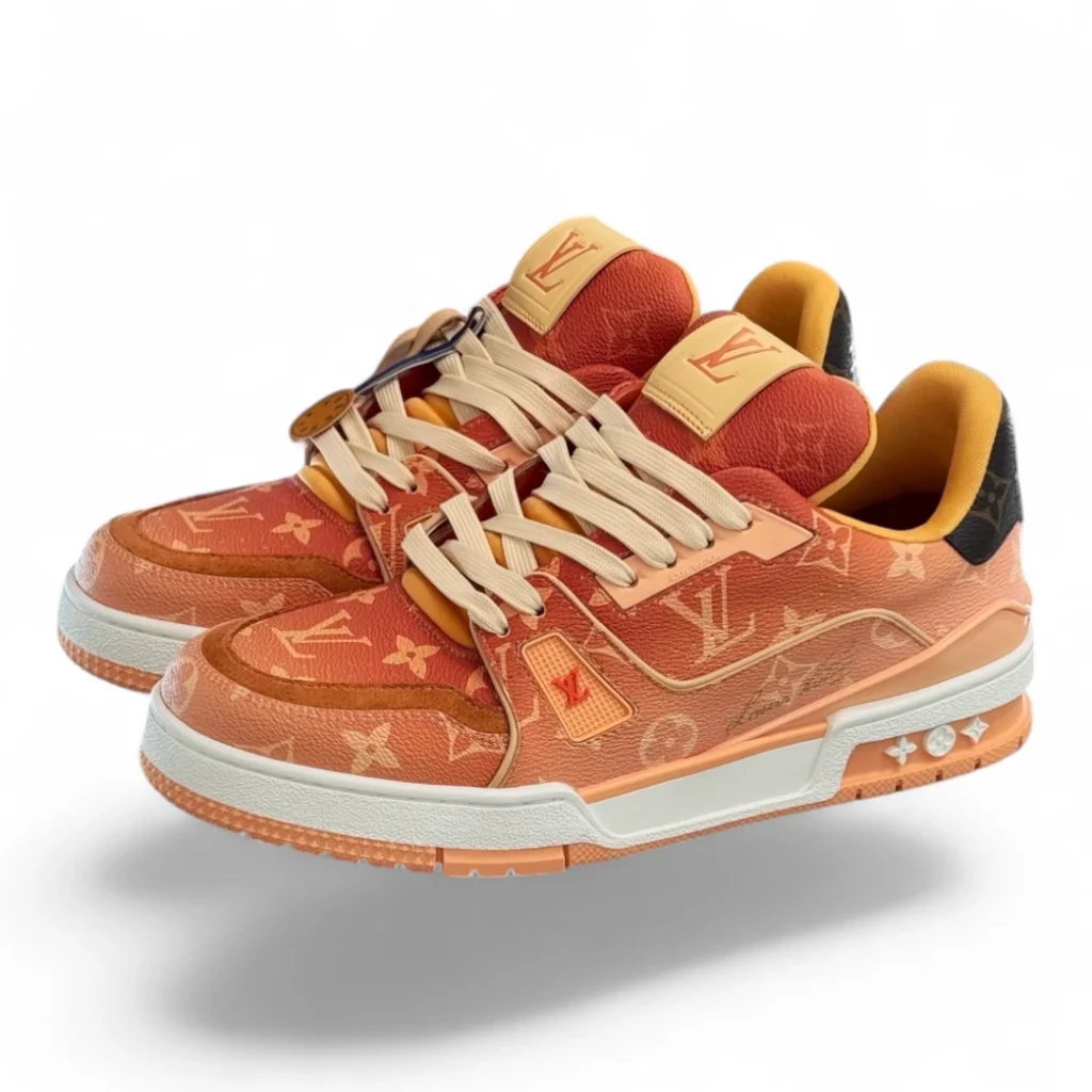 LOUIS VUITTON lv trainer sneaker monogram orange