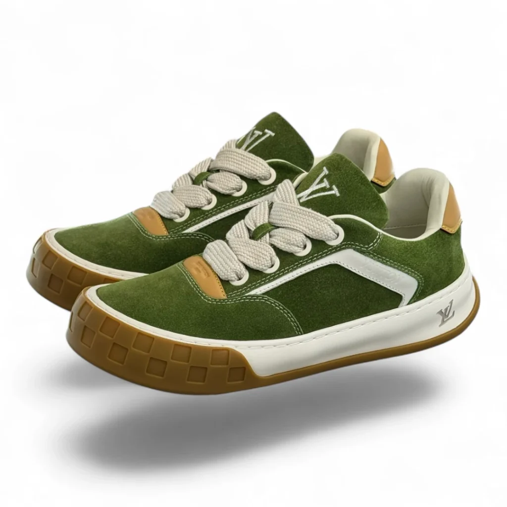 LOUIS VUITTON skate sneaker green suede