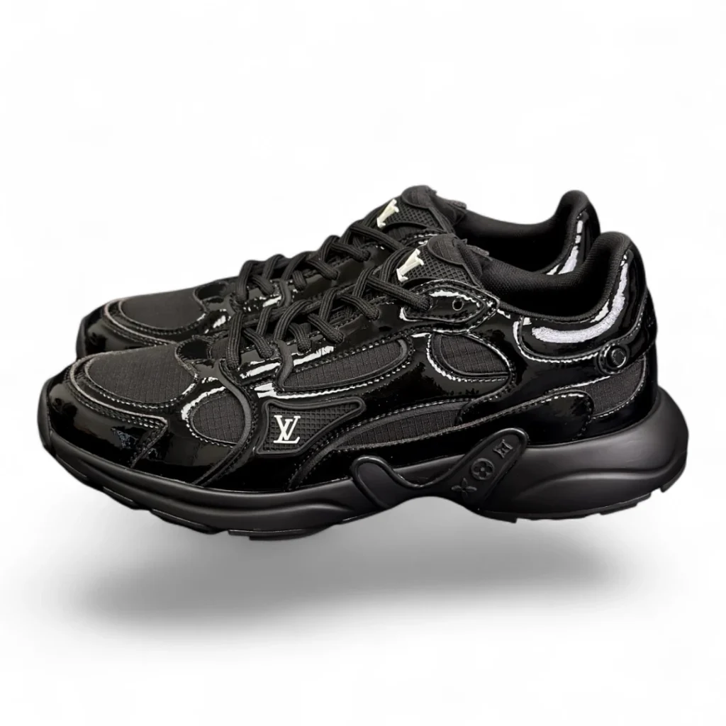 LOUIS VUITTON lv trainer sneaker black patent leather