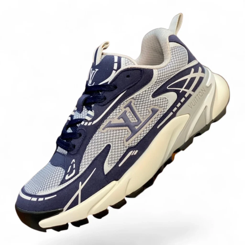 LOUIS VUITTON trail sneaker navy and white