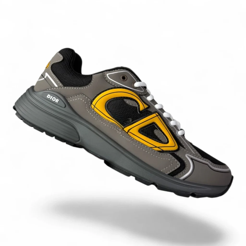 DIOR b30 sneaker grey black and yellow