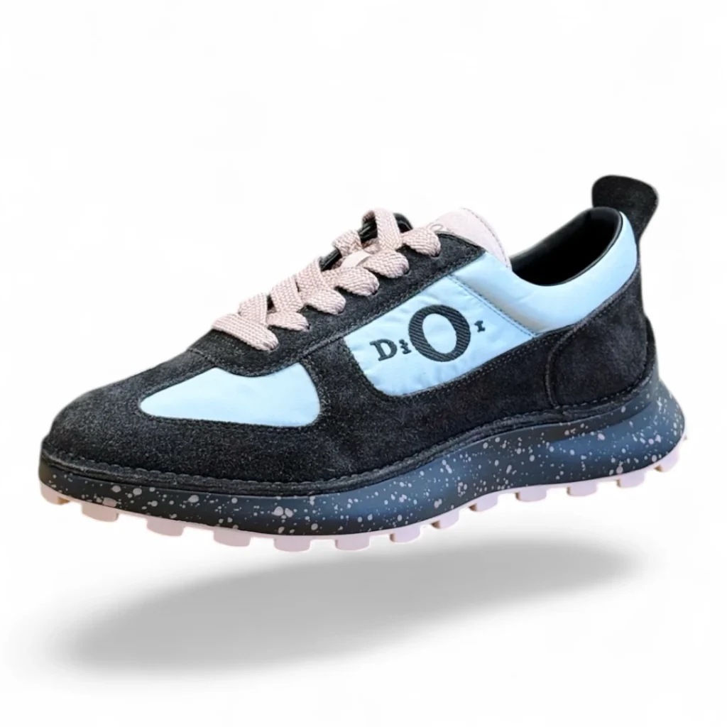 DIOR b01 sneaker light blue and charcoal speckled sole