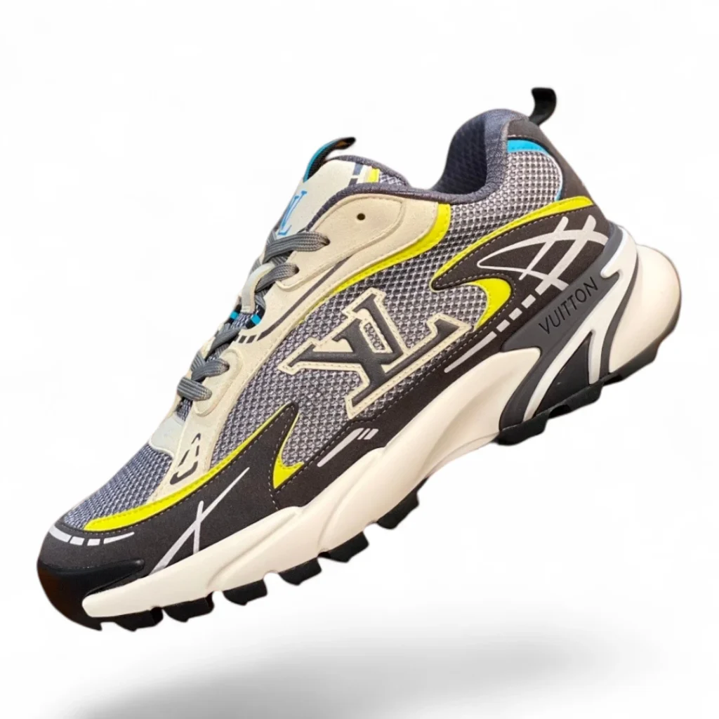 LOUIS VUITTON trail sneaker grey and neon yellow